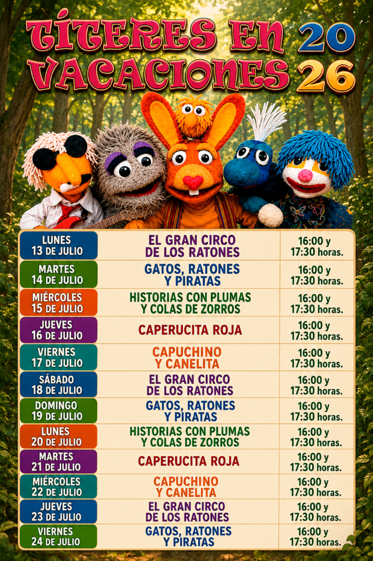 Obras de títeres en julio